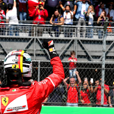 Sebastian Vettel var snabbast i tidskvalet i Mexiko.
