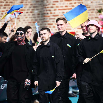 Ukrainaa Euroviisuissa edustavan bändin jäsenet Oleh Psiuk, Tymofii Muzychuk, Ihor Didenchuk, Vitalii Duzhyk, Oleksandr Slobodianyk ja Vlad Kurochka.