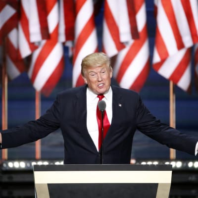 Donald Trump håller tal under republikanernas partikonvent i Cleveland 2016.