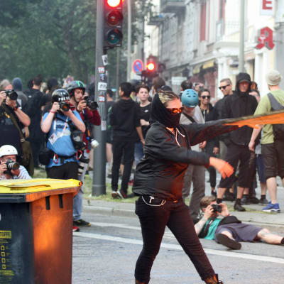 Kravaller i Hamburg under G20 mötet 2017.
