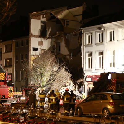 Flera personer skadades i gasexplosion i bostadshus i Antwerpen. 