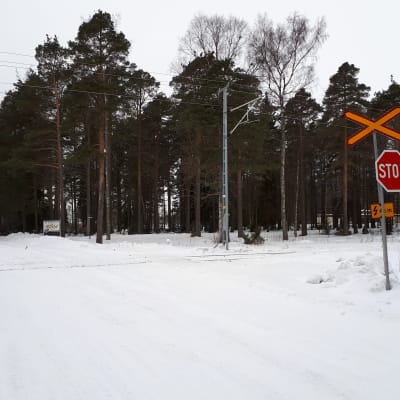 Plankorsningen vid Korsgrundsvägen i Jakobstad.
