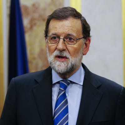 Spaniens premiärminister Mariano Rajoy under en presskonferens i Madrid den 23 maj. 