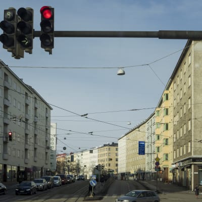 Bostadshus längs Mannerheimvägen i Helsingfors. 