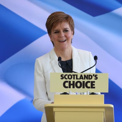 Skotlannin pääministeri Nicola Sturgeon piti puheen brexit-päivänä.