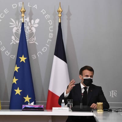 Ukrainas president Volodymyr Zelenskyj och Frankrikes president Emmanuel Macron. 