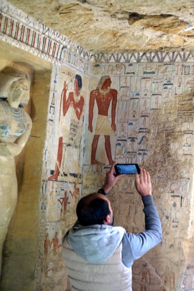 Bild från grav i Sakkara, Egypten. 