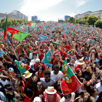 Det var full fest i Portugal efter finalsegern.