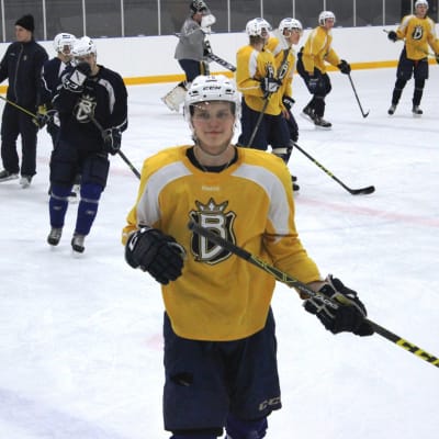 Kasper Björkqvist på Blues A-junior träningar 11.2.2016