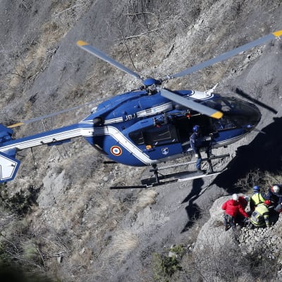 Olycksplats i Le Vernet i de franska Alperna där Germanwings-kraschen ägde rum den 24 mars 2015.