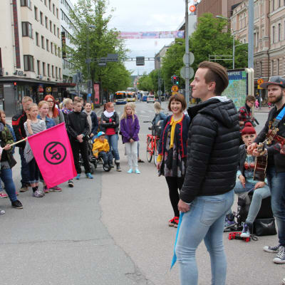 Vihreiden Valojen katusoitto Tampereella 25.6.2015 oli UP-historian ensimmäinen.