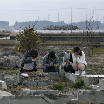 Familj på 5-årsdagen av Fukushima