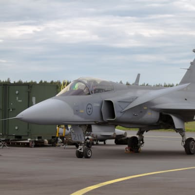 JAS-39 Gripen på Åbo Flygplats den 6 juni 2015