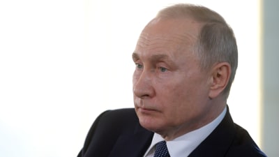 Rysslands president Vladimir Putin i sidoprofil.