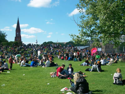 Första maj-firande i Görlitzer Park i Berlin