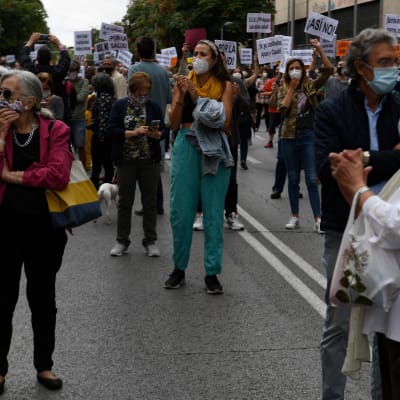 Demonstration i Madrid 20.9.2020