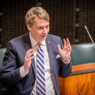SFP:s riksdagsledamot Otto Andersson i riksdagen. 