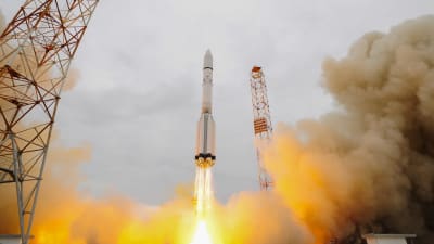 Rymdskeppet på väg till Mars sköts upp från Baikonur i Kazakstan.