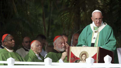 Påve Franciskus håller mässa i Havanna, Kuba 20.9.2015.