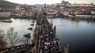 Demonstration i Prag.
