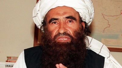 Talibanledaren Jalaluddin Haqqani 2001.