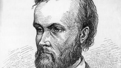 Albert Edelfeltin tekemä piirustus Aleksis Kivestä.