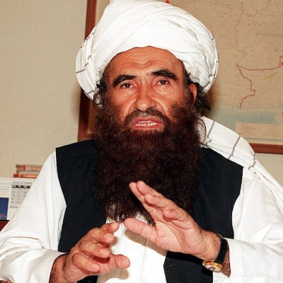 Talibanledaren Jalaluddin Haqqani 2001.