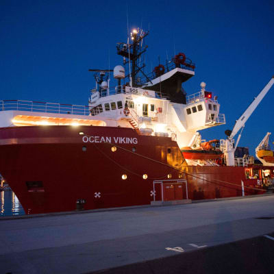 Räddningsfartyget Ocean Viking ligger förankrat i Marseilles den 4 augusti 2019.