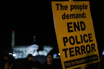 Demonstrationer mot polisbrutalitet i Washington DC.