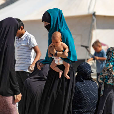 Kvinnor och barn i lägret al-Hol i nordöstra Syrien 17.10.2019