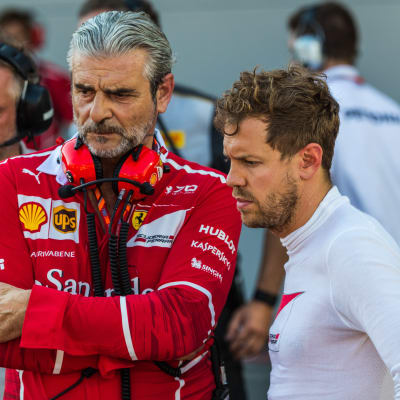 Maurizio Arrivabene och Sebastian Vettel