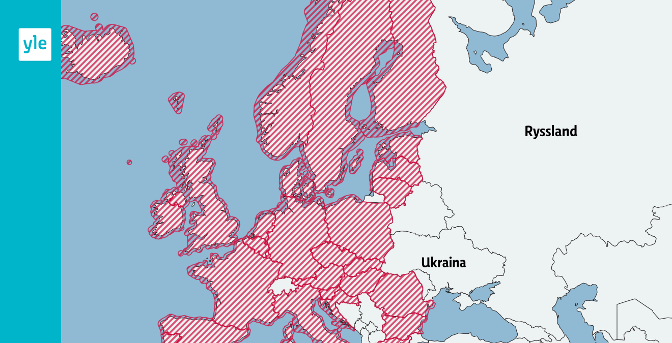 Europas luftrum är nästan helt stängt för Ryssland se hur kriget har