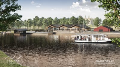 Illustration av hur Borgås gästbåtshamn kan se ut i framtiden.