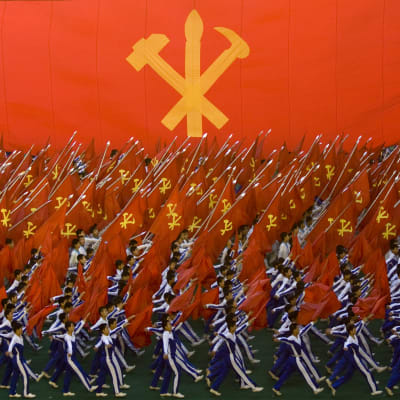 En marsch i Nordkorea.