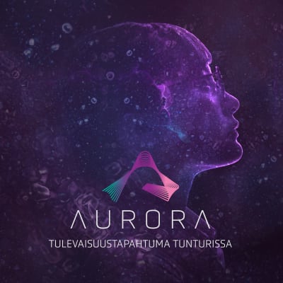 Ylen Aurora-tapahtuman tunnuskuva, jossa nainen katsoo taivaalle.