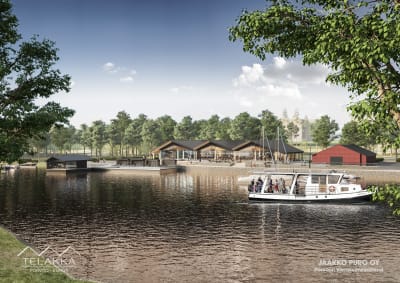 Illustration av hur Borgås gästbåtshamn kan se ut i framtiden.