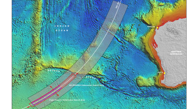 Bilden från Australian Transport Safety Bureau från 30 juli visar området där man söker efter MH370.