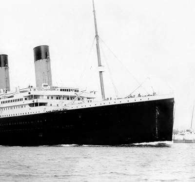 Fartyget Titanic i Southampton i arpil 1912.