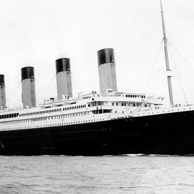 Fartyget Titanic i Southampton i arpil 1912.