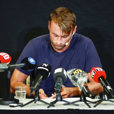 Petter Northug på presskonferens 2020.
