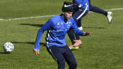 Rasmus Schüller på träning.