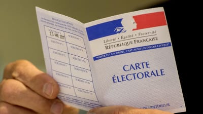 Id-kort för presidentvalet i Frankrike.