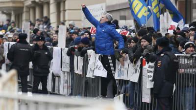 Protester i Moskva mot nedskjuningen av det ryska planet
