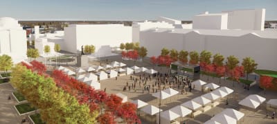 Arkitekternas vision av Vasa salutorg.