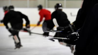 Ishockeyjuniorer på träning.
