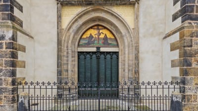 Dörren till slottskyrkan i Wittenberg där Luther offentliggjorde sina 95 teser.