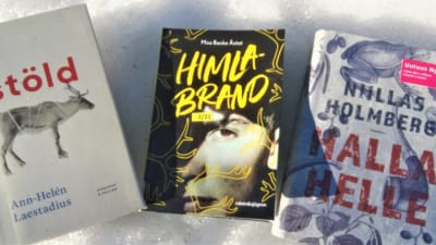 Böcker av Ann-Helén Laestadius, Niillas Holmberg och Moa Backe Åstot.