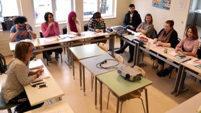 Borgå folkakademis invandrarlinje har lektion
