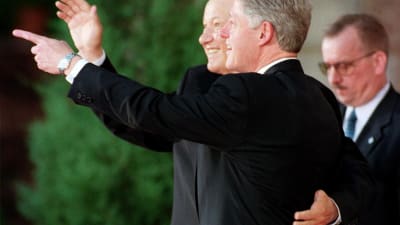 Bill Clinton och Boris Yeltsin i Helsingfors 21.3.1997.
