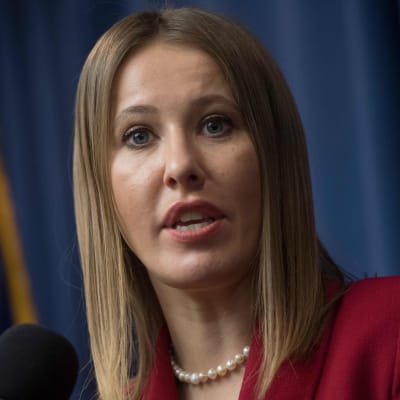 Ksenija Sobtjak under sin turné i USA.